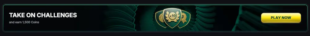 Kinbet játék kihívások banner érmés jutalmakért való részvételért